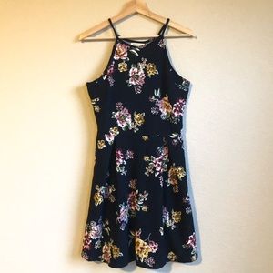 Navy Floral spaghetti strap Monteau Dress Size Medium